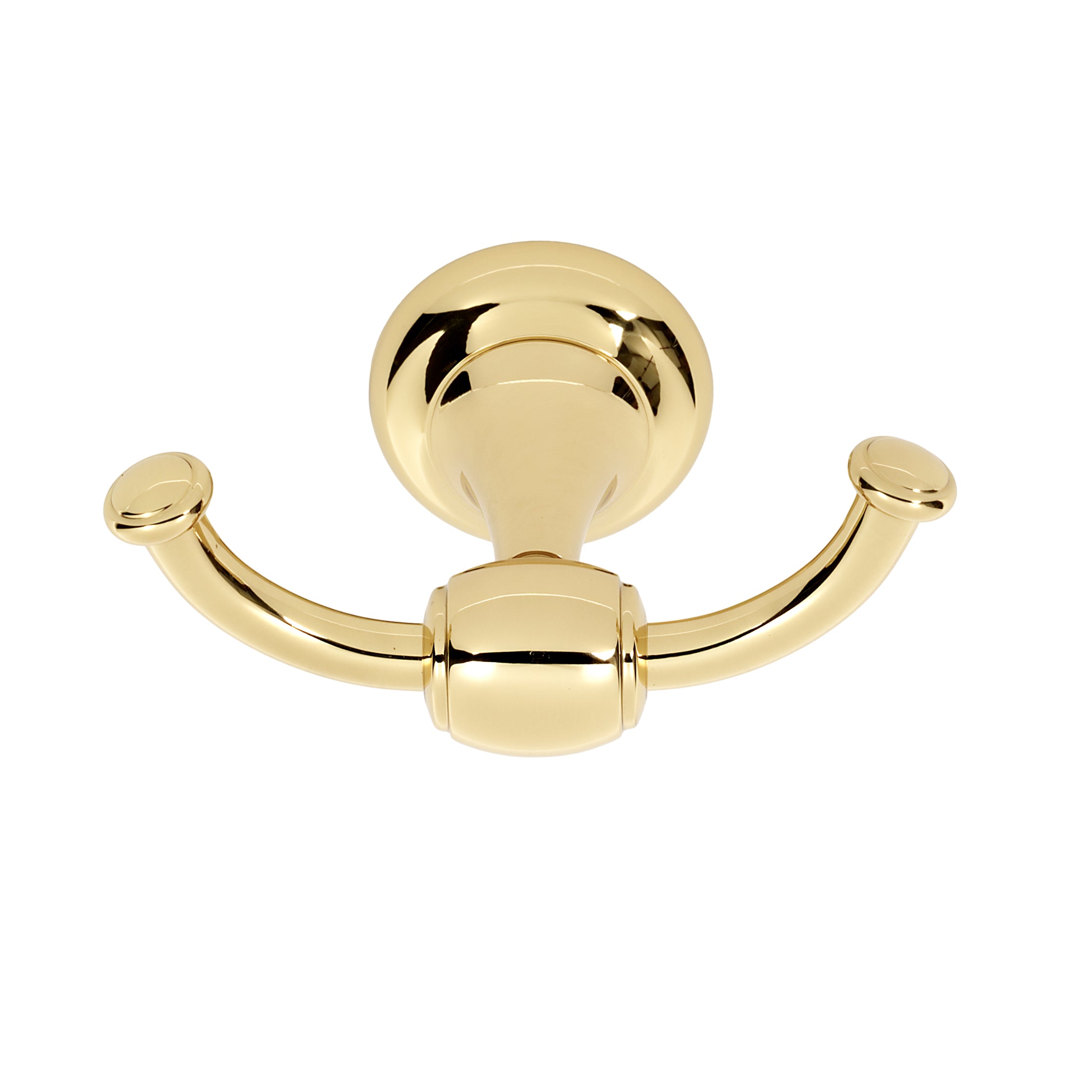 Polished Unlacquered Brass Double Wall Coat Hook