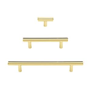 Unlacquered Brass Emmeline Cabinet Knobs and Drawer Pull