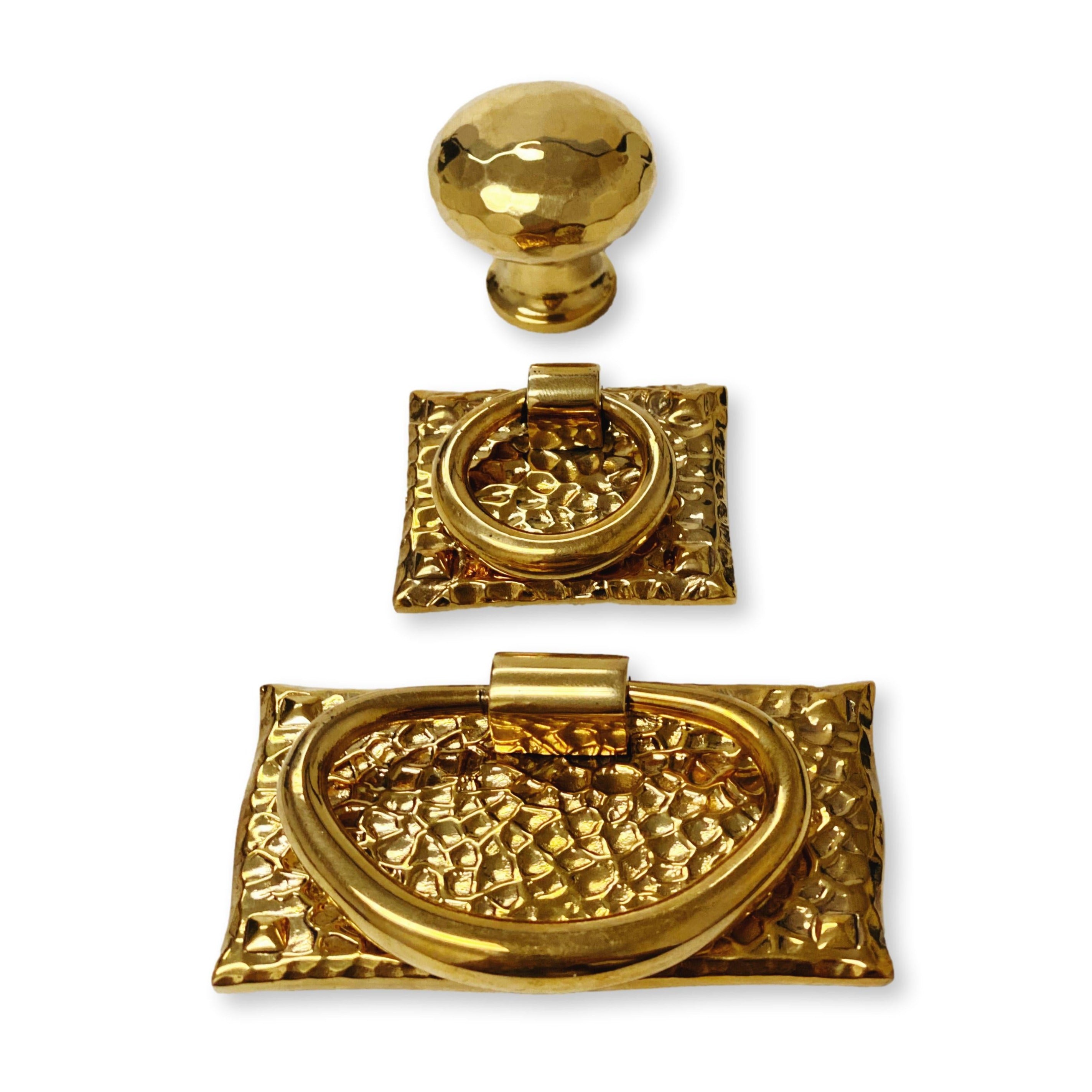 Classic Round Hammered Brass Drawer Handle/gold Brass Cabinet