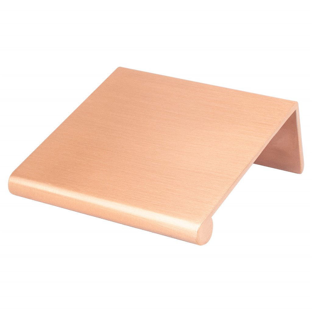 Brushed Copper "Bond" Tab Edge Finger Drawer Pulls in Various Sizes - Forge Hardware Studio