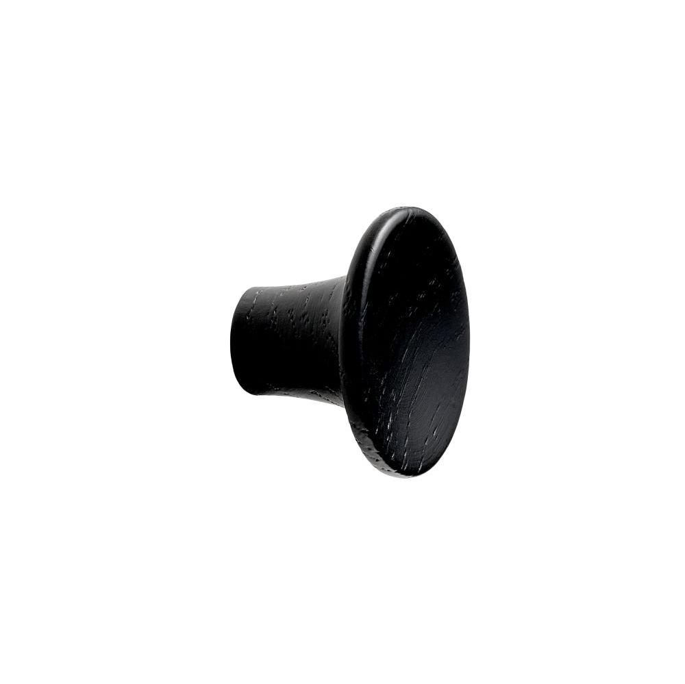 Lacquered Black Wood "Tuba" Cabinet Knob and Drawer Pulls