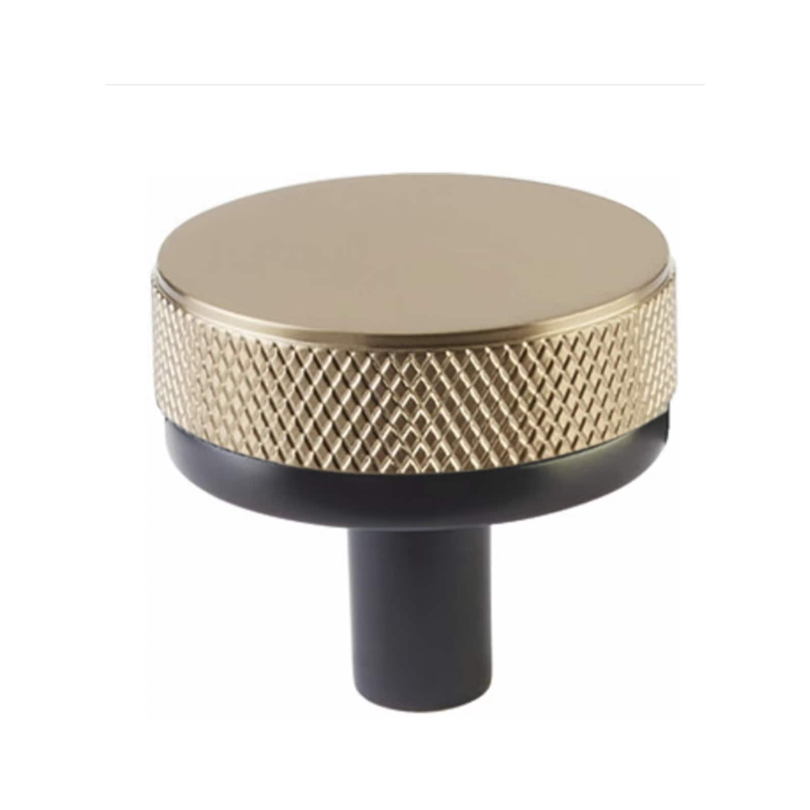 Knurled "Converse" Black and Champagne Bronze Dual-Finish Knobs and Pulls