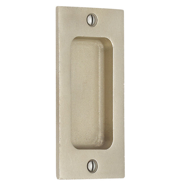 Rustic Rectangular Flush Solid Recess Door Pull in White Bronze