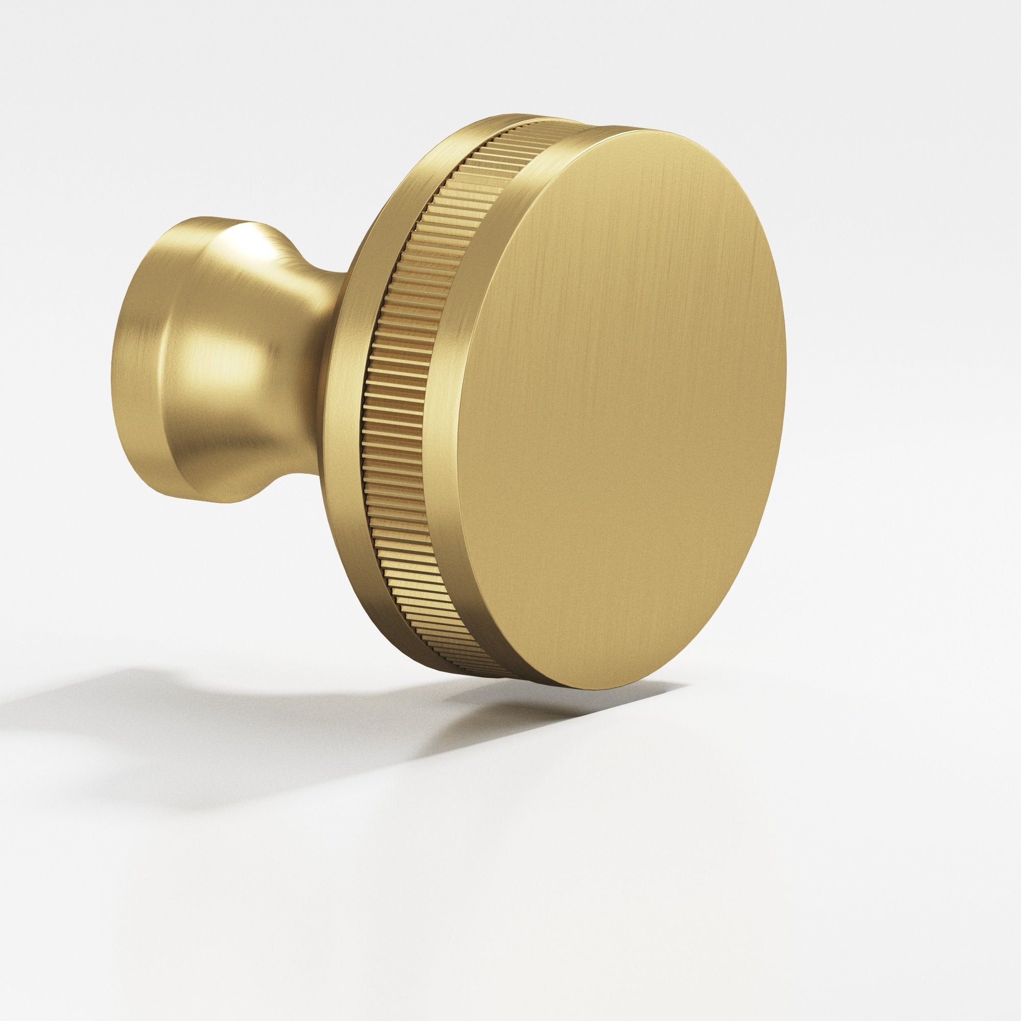 Solid Brass "Reeded" Round Glass Shower Knob