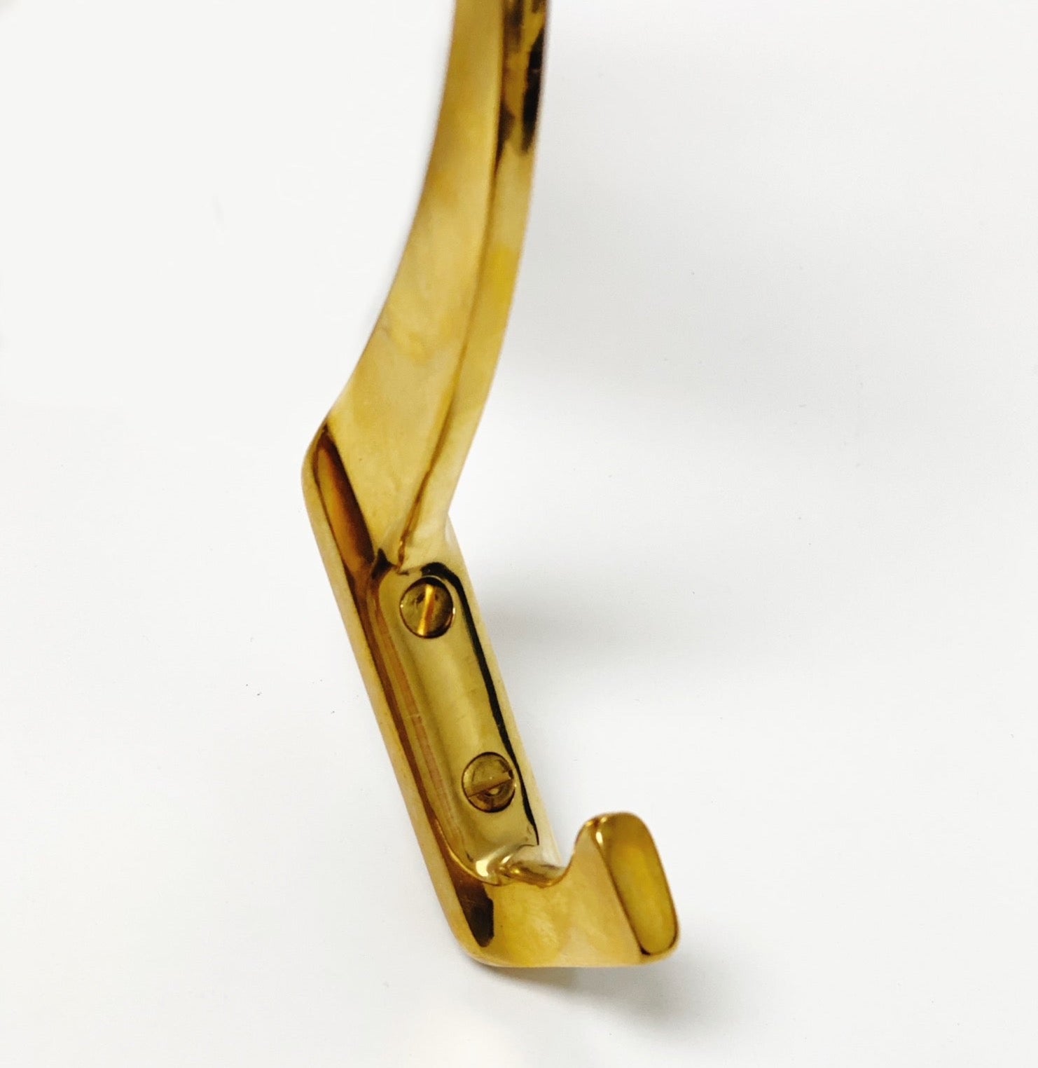 Unlacquered Polished Brass "Zen" Wall Coat and Hat Hook - Forge Hardware Studio