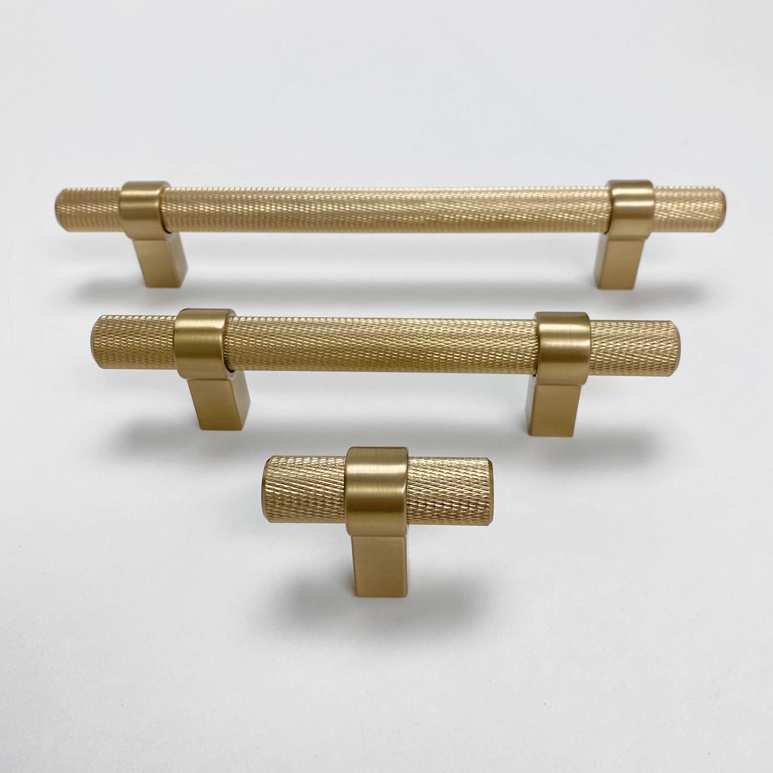 Knurled "Prelude" Champagne Bronze Cabinet Knobs and Drawer Pulls
