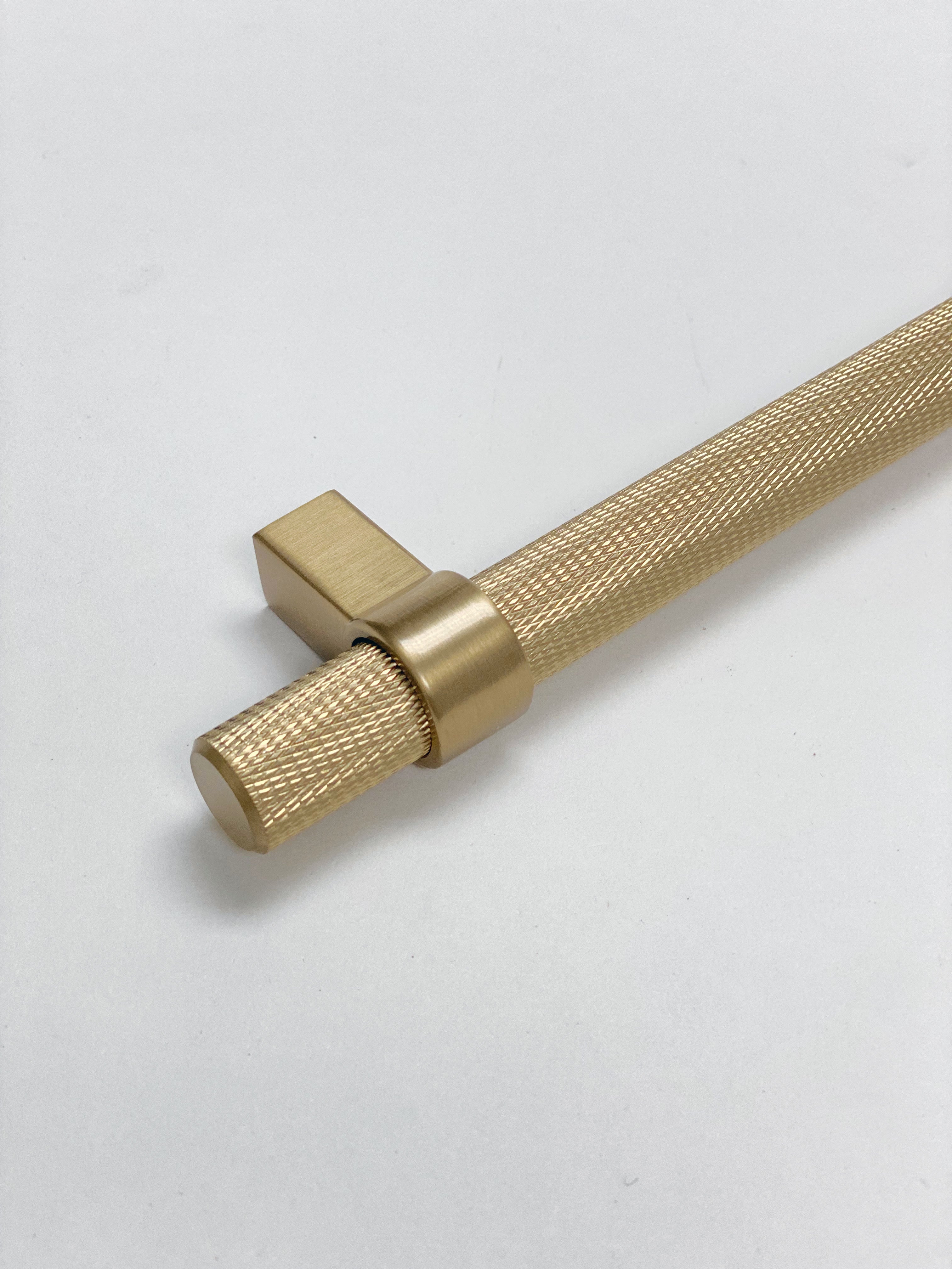 Knurled "Prelude" Champagne Bronze Cabinet Knobs and Drawer Pulls