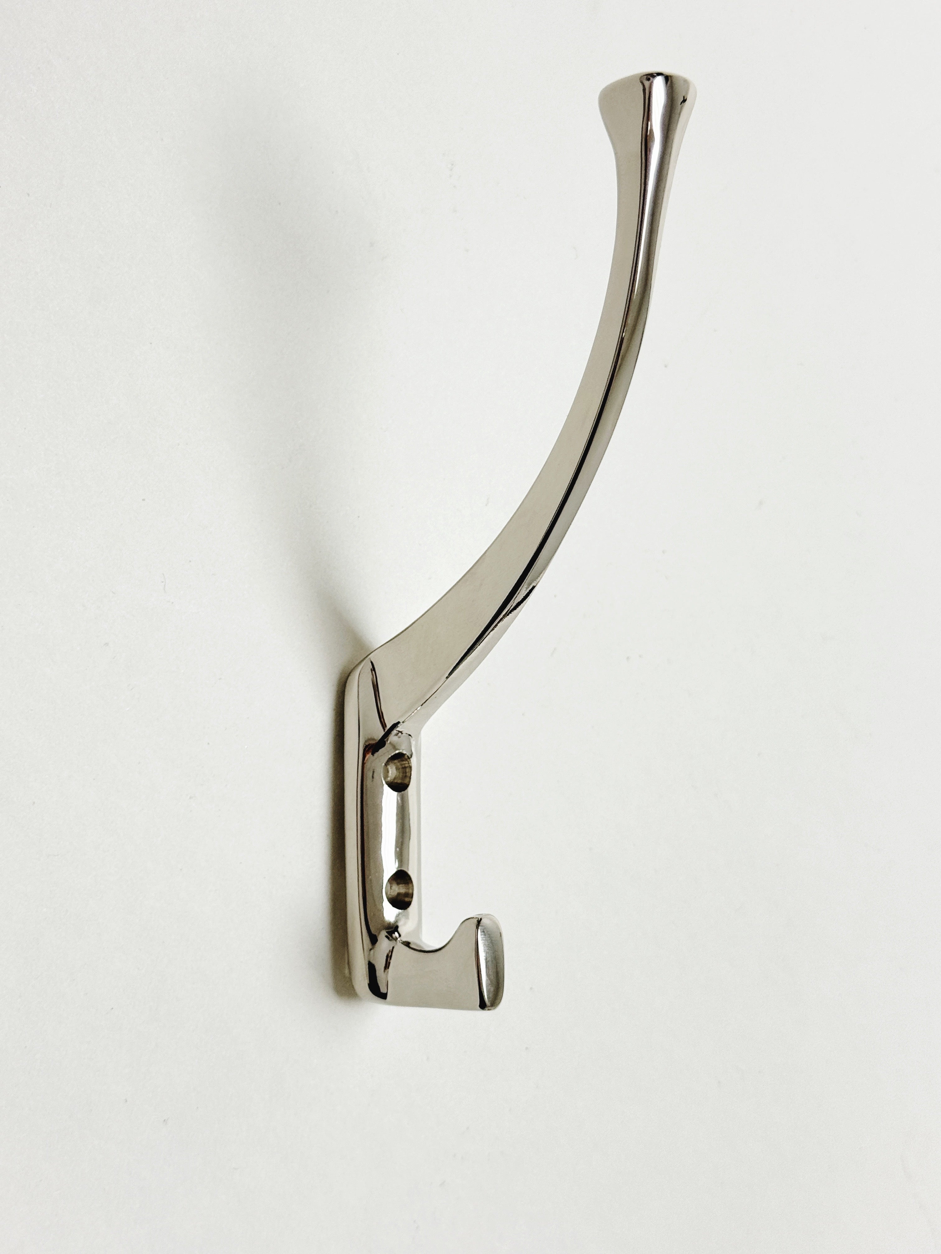 Polished Nickel "Zen" Wall Coat and Hat Hook - Forge Hardware Studio