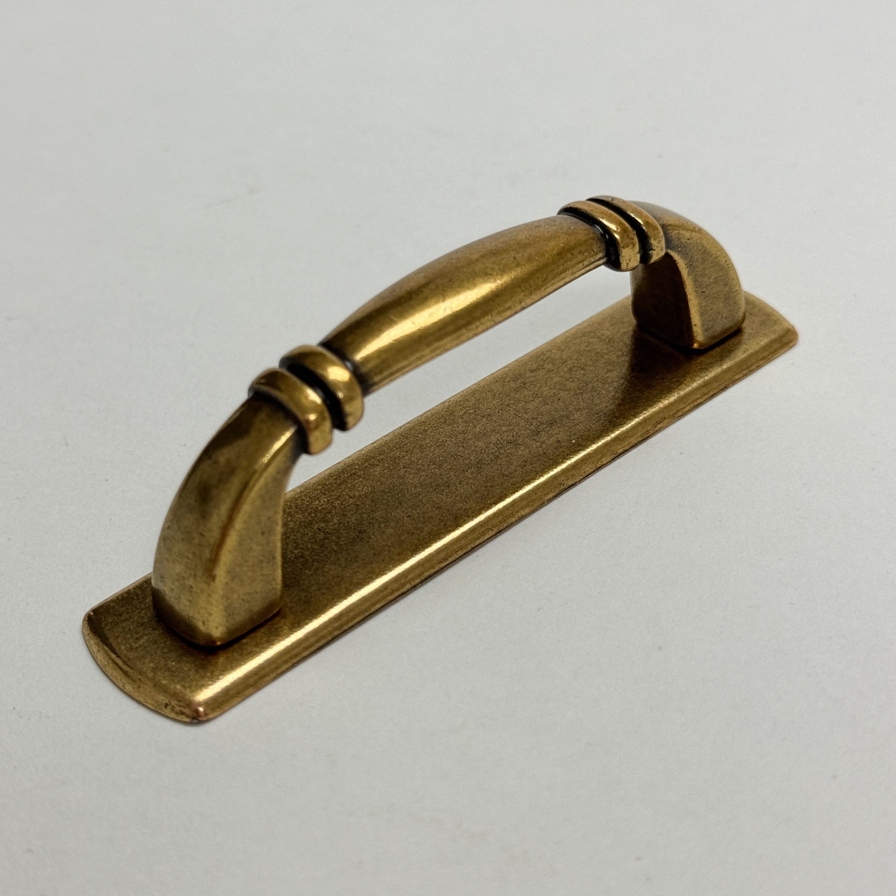 Backplate Antique Brass "Portofino" Drawer Pull and Knob - Forge Hardware Studio