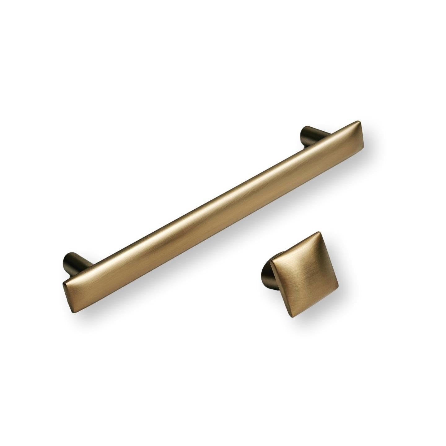 Brushed Bronze "Flow" T-Bar Cabinet Knob and Drawer Pull