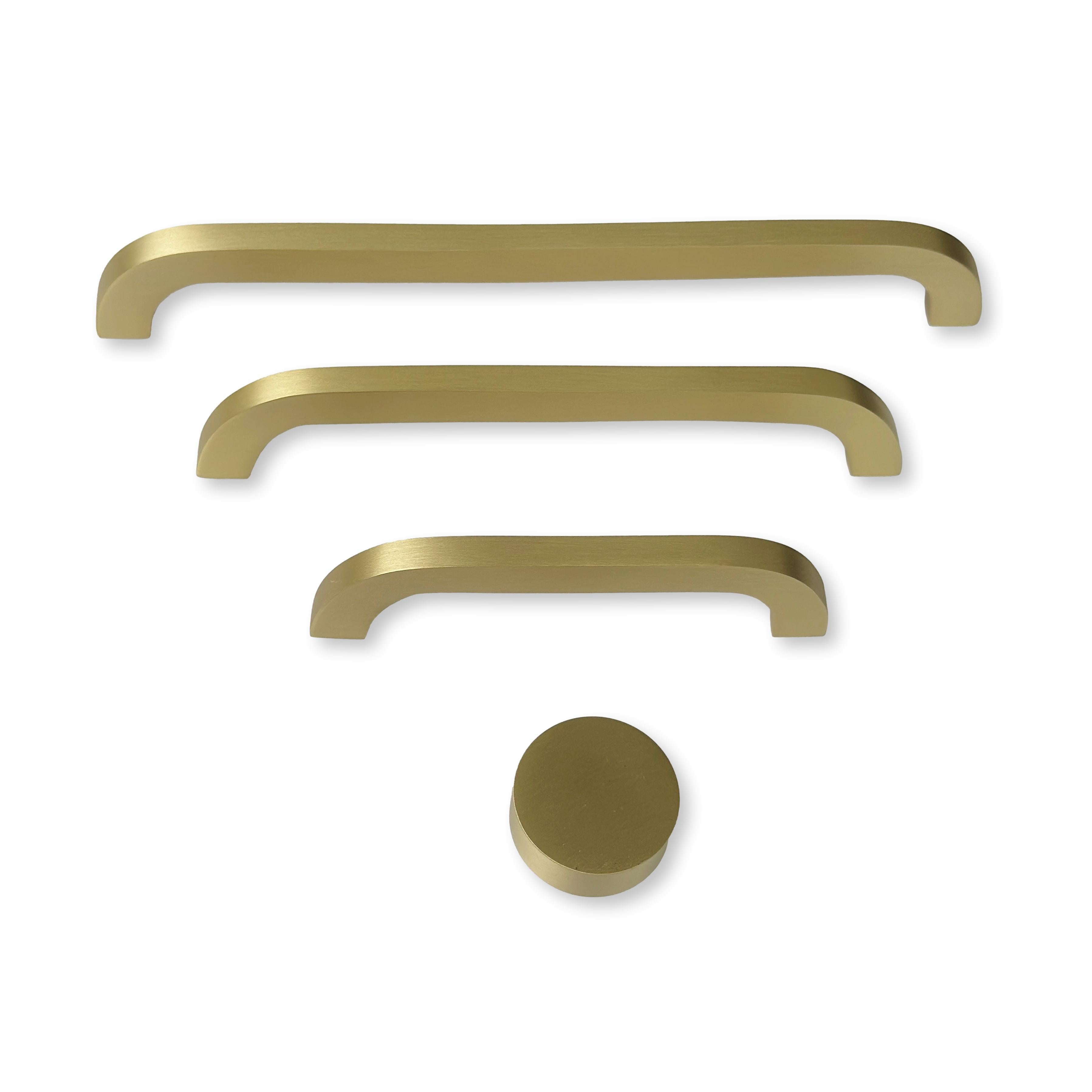 Satin Brass "Celeste" Drawer Pulls and Cabinet Knobs