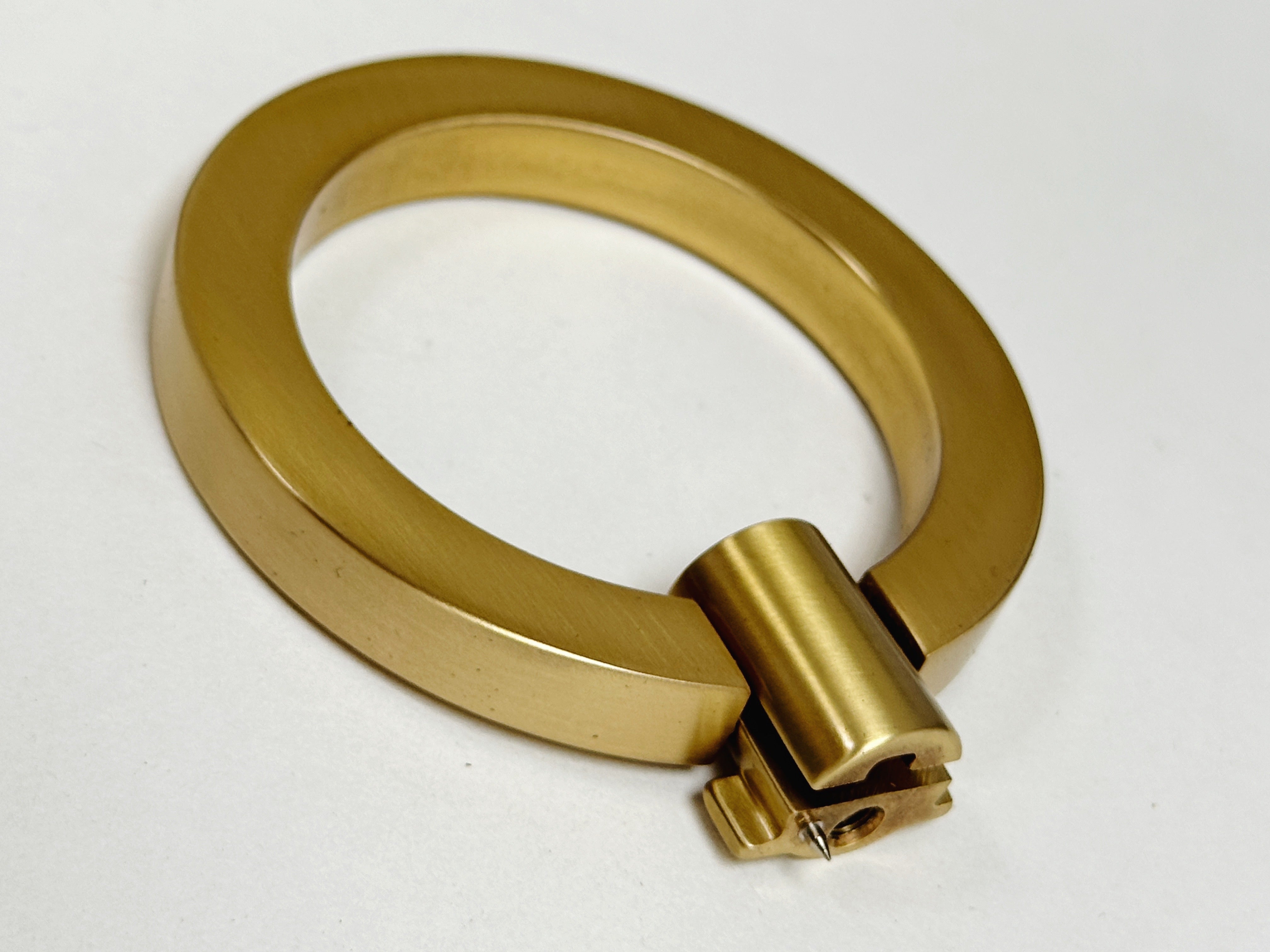 Satin Brass "Maya" Round Ring Pull Cabinet Knob