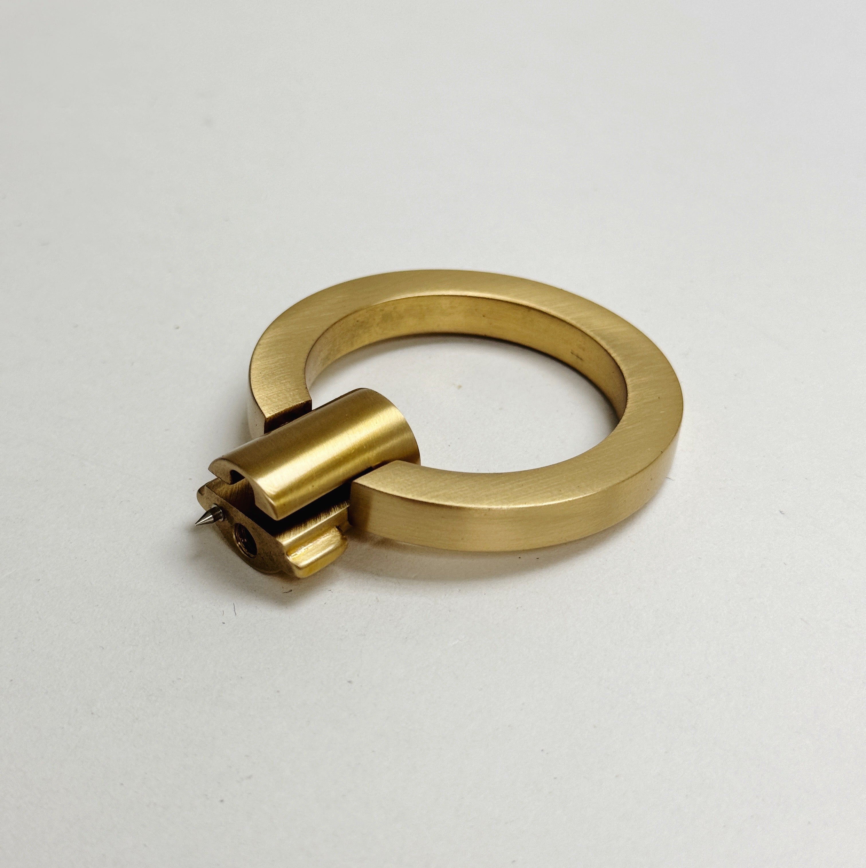 Satin Brass "Maya" Round Ring Pull Cabinet Knob