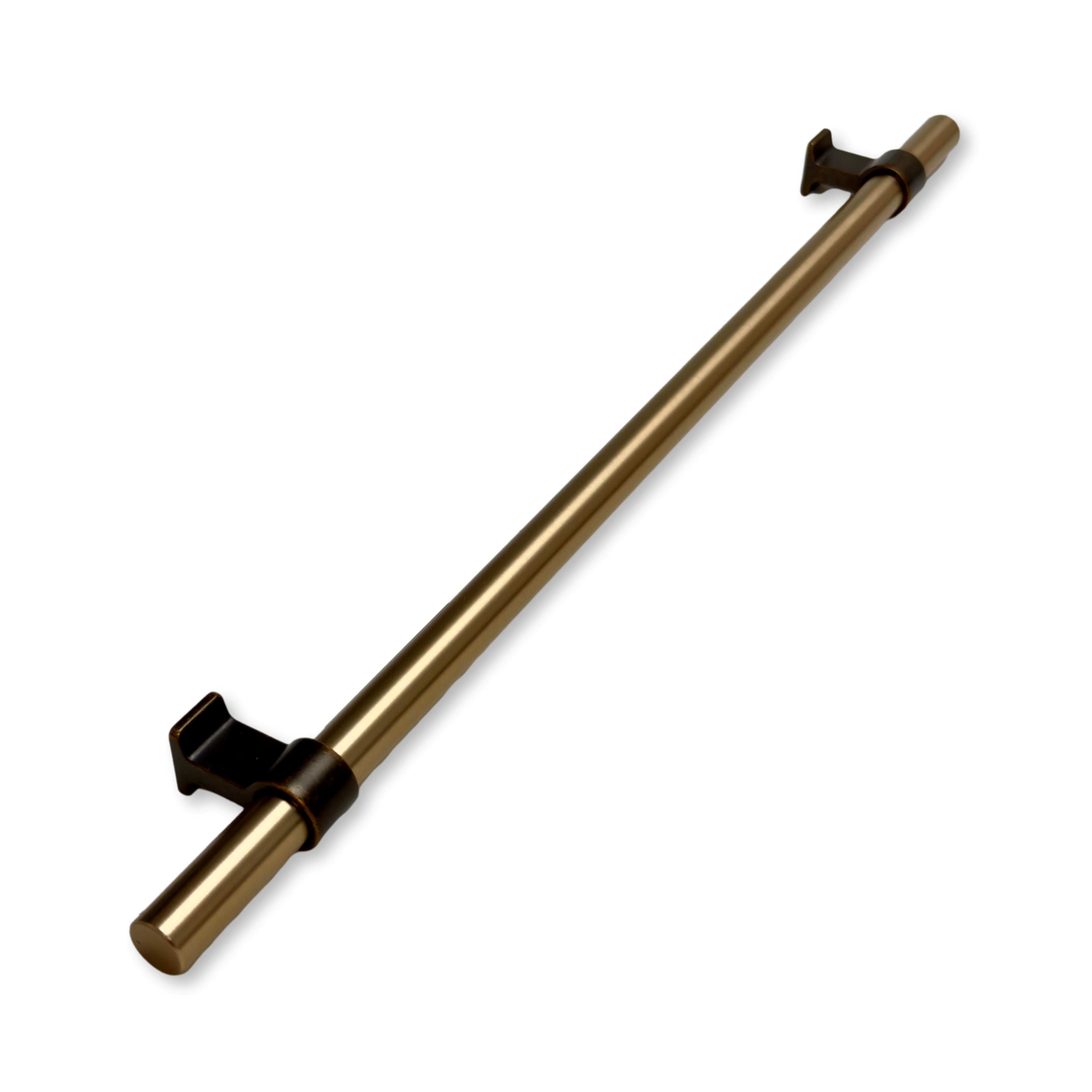 Brushed Bronze "Bond" T-Bar Dual Finish Knob and Pulls - Forge Hardware Studio