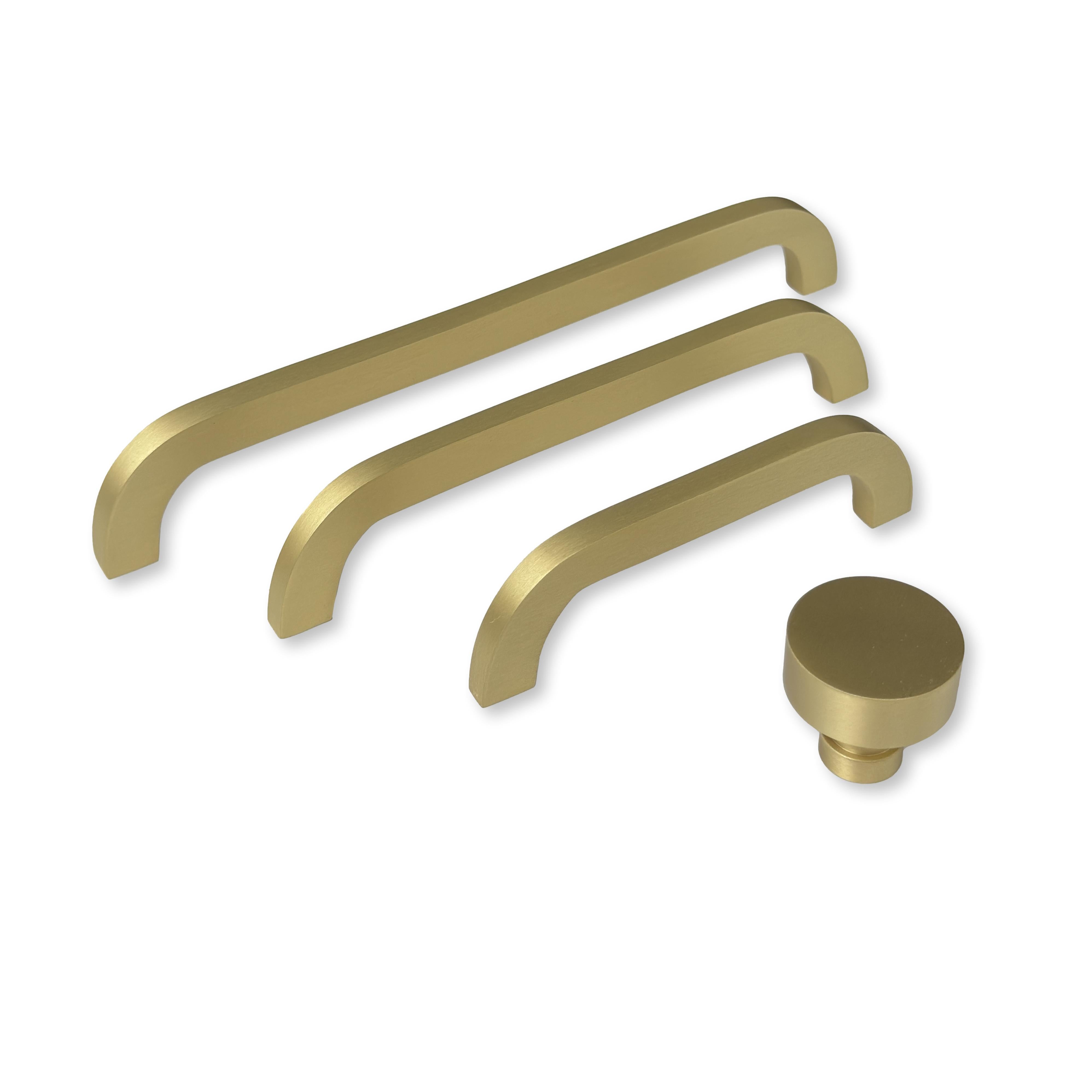 Satin Brass "Celeste" Drawer Pulls and Cabinet Knobs