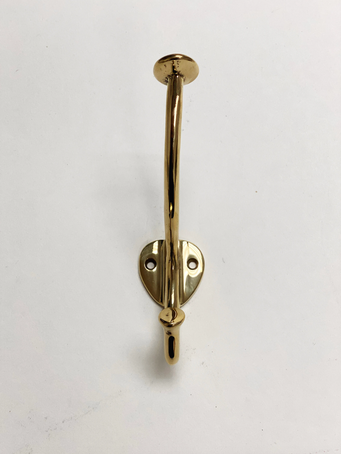 Polished Unlacquered Brass "Ellie" Wall Hooks, Brass Robe Coat Hook