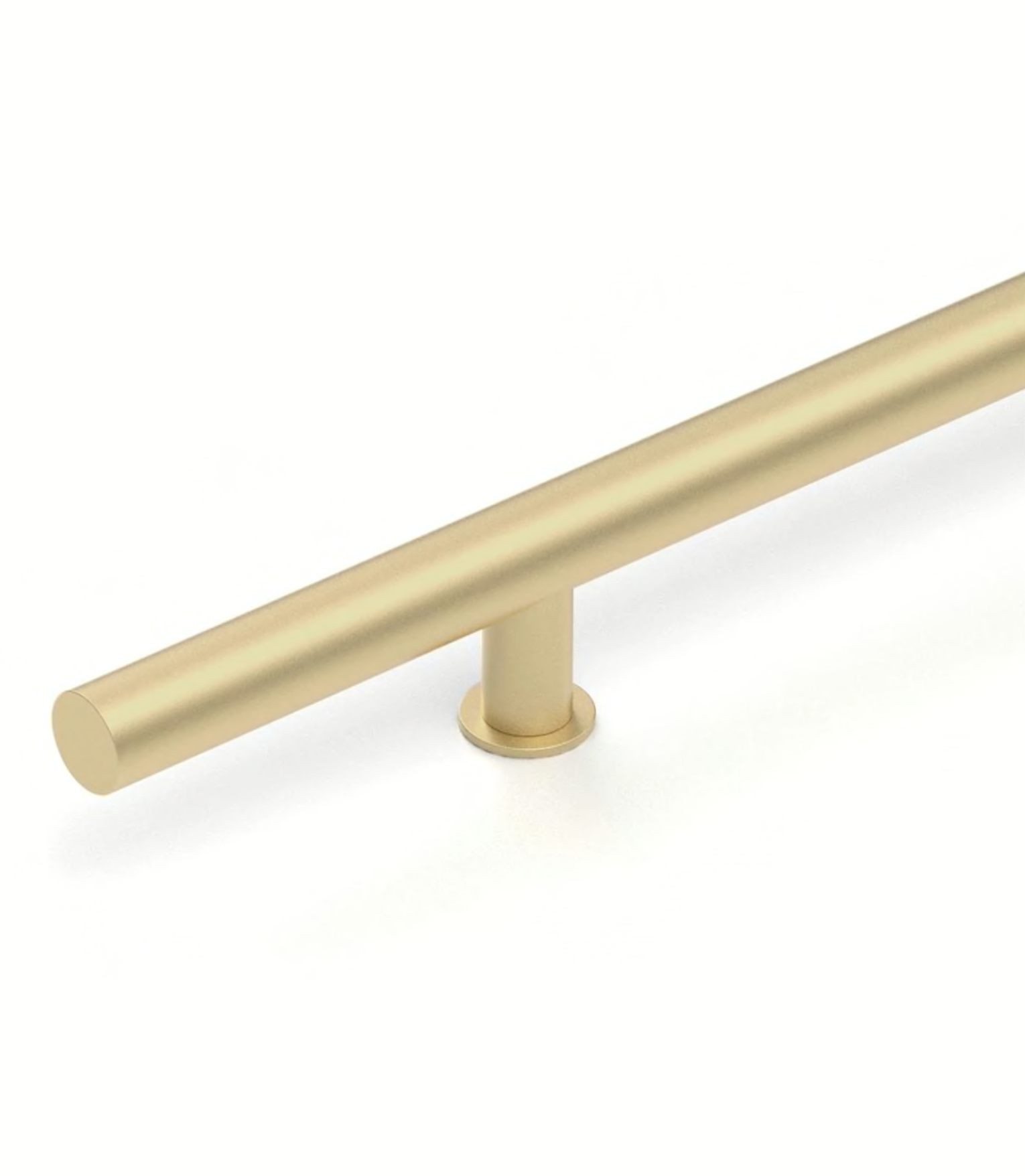 Door Pull T-Bar Round Handle in Satin Brass | Hardware for Exterior and Barn Doors - Forge Hardware Studio