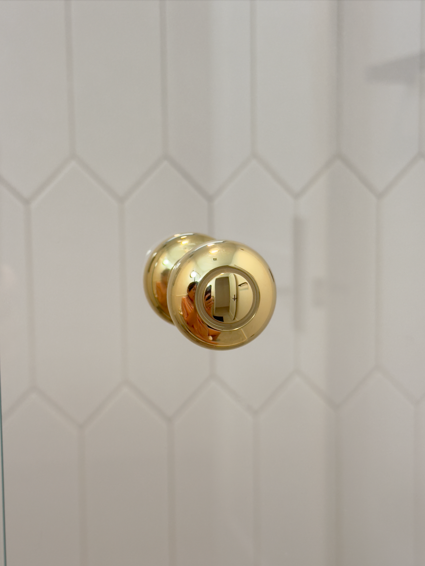 Round Polished Unlacquered Brass "Fia" Round Glass Shower Knob