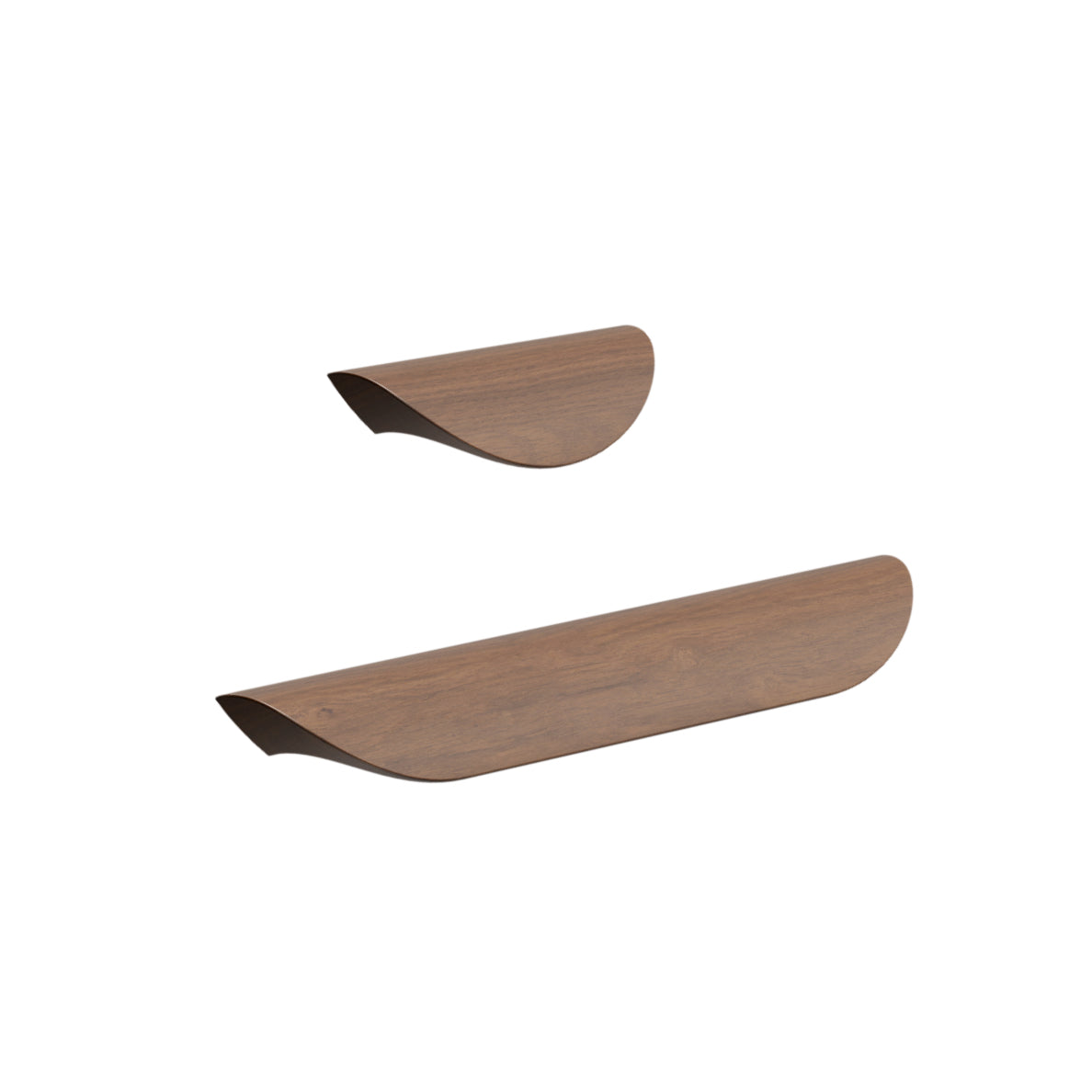 Lacquered Walnut Wood "Archive" Tab Drawer Pulls