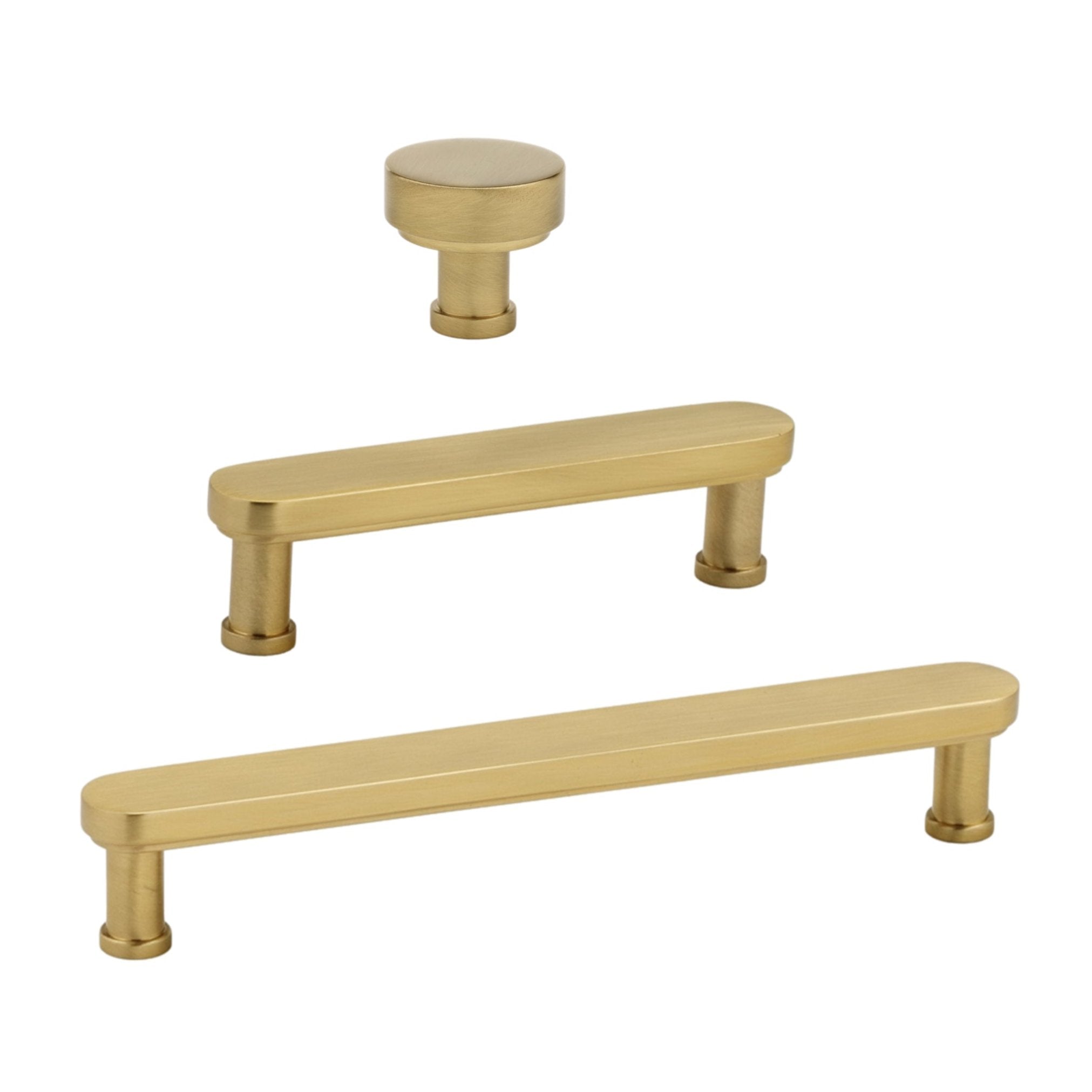 Satin Brass "Marni" Cabinet Knobs and Drawer Pulls