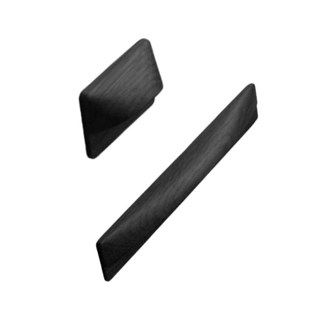 Black Wood Cup "Taurus" Lacquered Drawer Pulls - Forge Hardware Studio