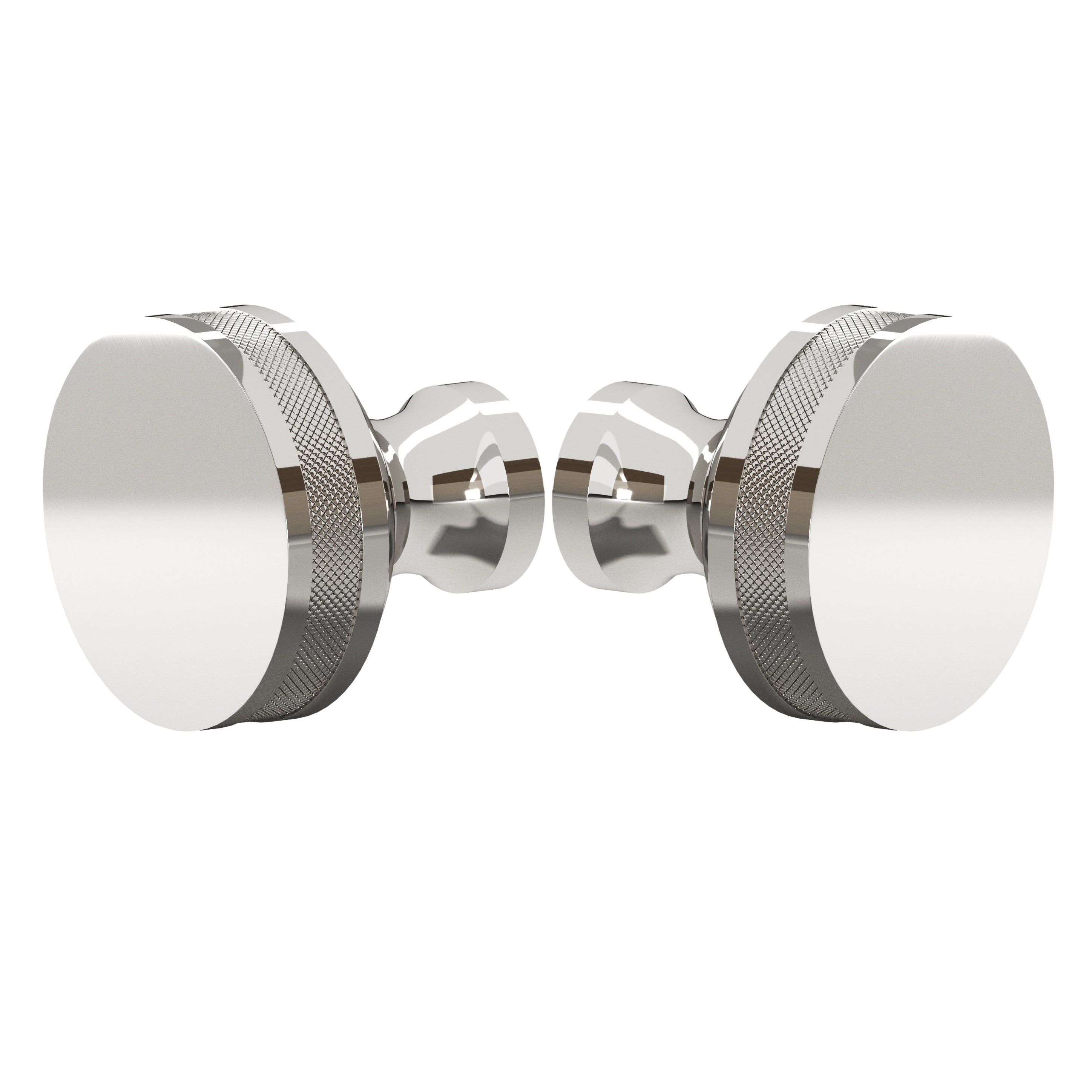 Polished Nickel "Knurled" Round Glass Shower Knob