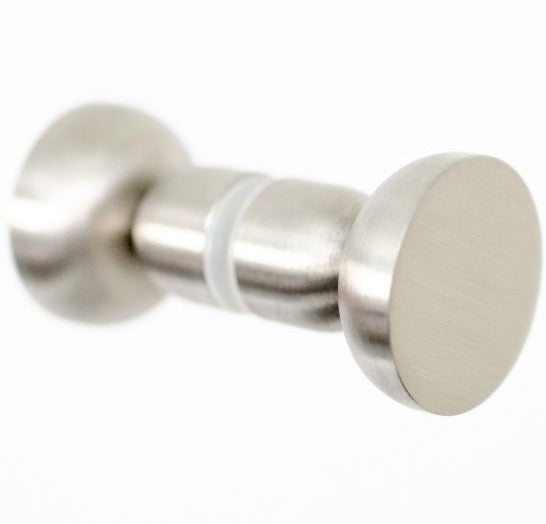 Glass Shower "Pedestal" Round Brushed Nickel Back to Back Door Knob - Forge Hardware Studio