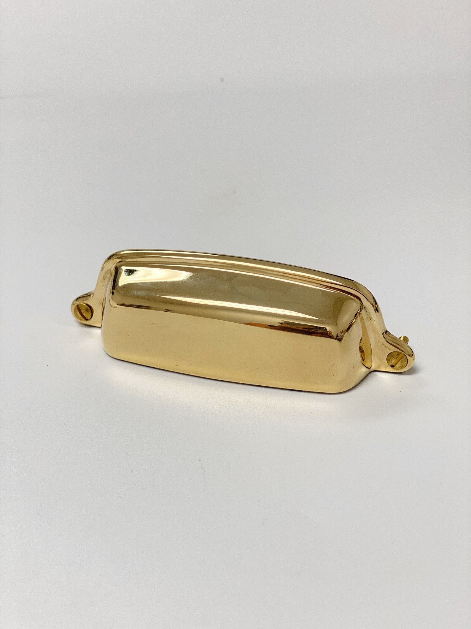 Unlacquered Brass "Eloise" Cabinet Cup Drawer Pull - Kitchen Drawer Handle - Forge Hardware Studio