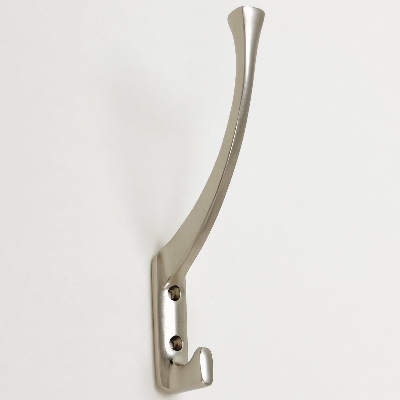 Brushed Nickel "Zen" Wall Coat and Hat Hook - Forge Hardware Studio