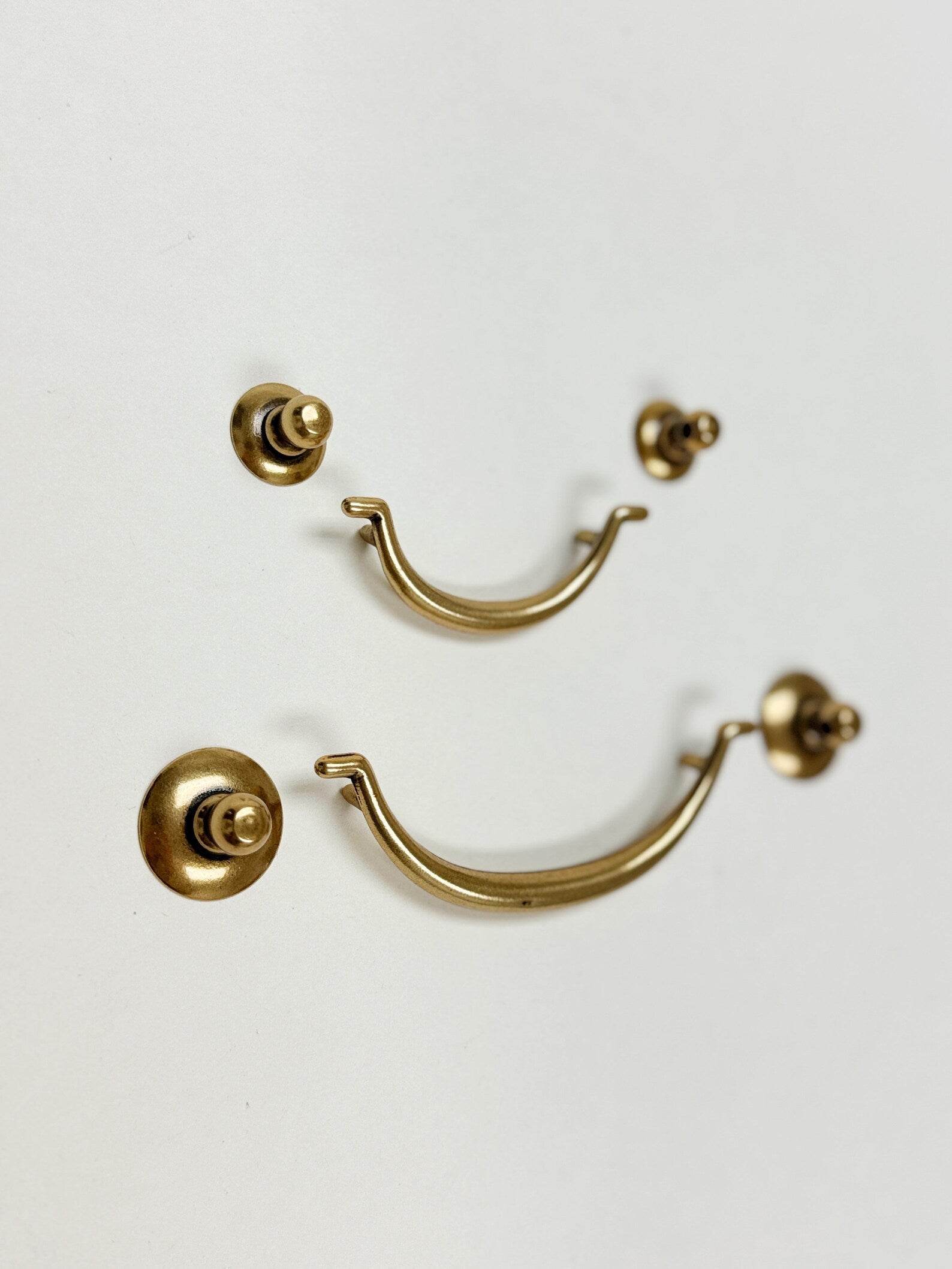 Brass Ring Pulls "Bail" Antique Brass Hardware - Forge Hardware Studio