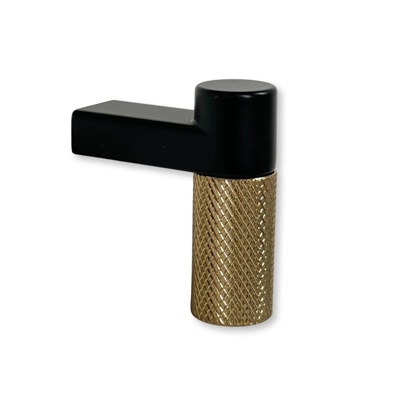 Knurled "Converse" Black and Champagne Bronze Dual-Finish Knobs and Pulls