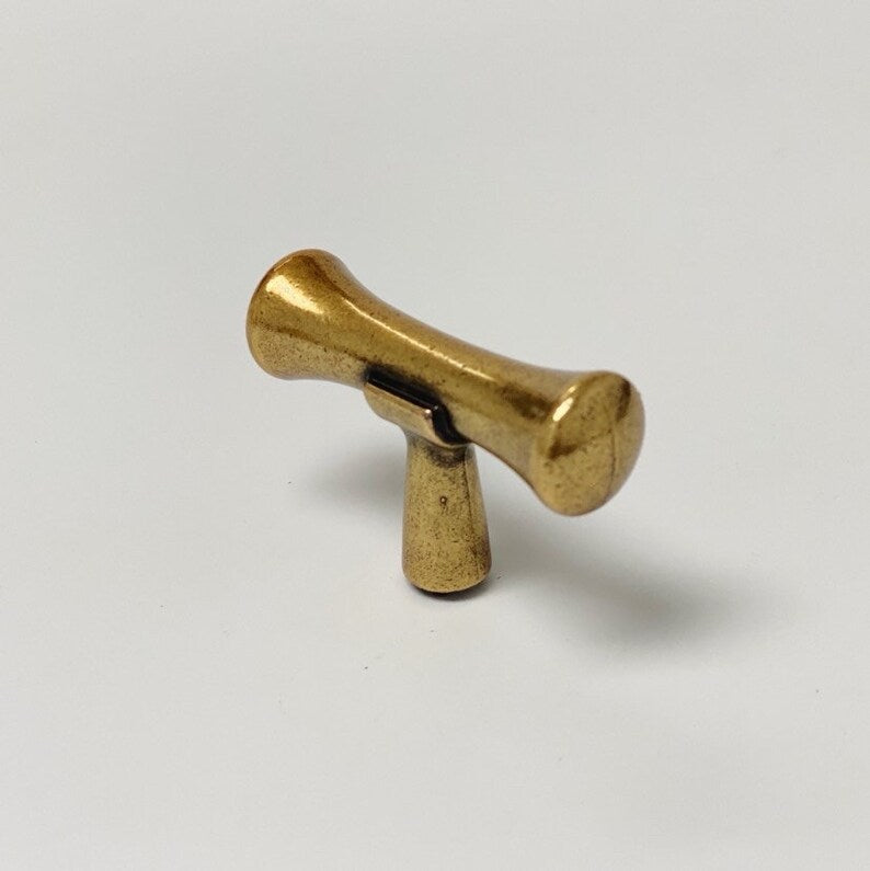 Hourglass "Tuscany" Drawer Pulls and Knobs in Antique Brass - Forge Hardware Studio