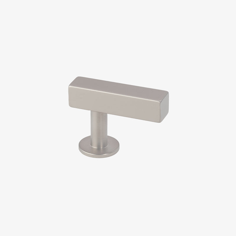 Lew's Square Bar Cabinet Knobs and Pulls in Brushed Nickel - Industry Hardware