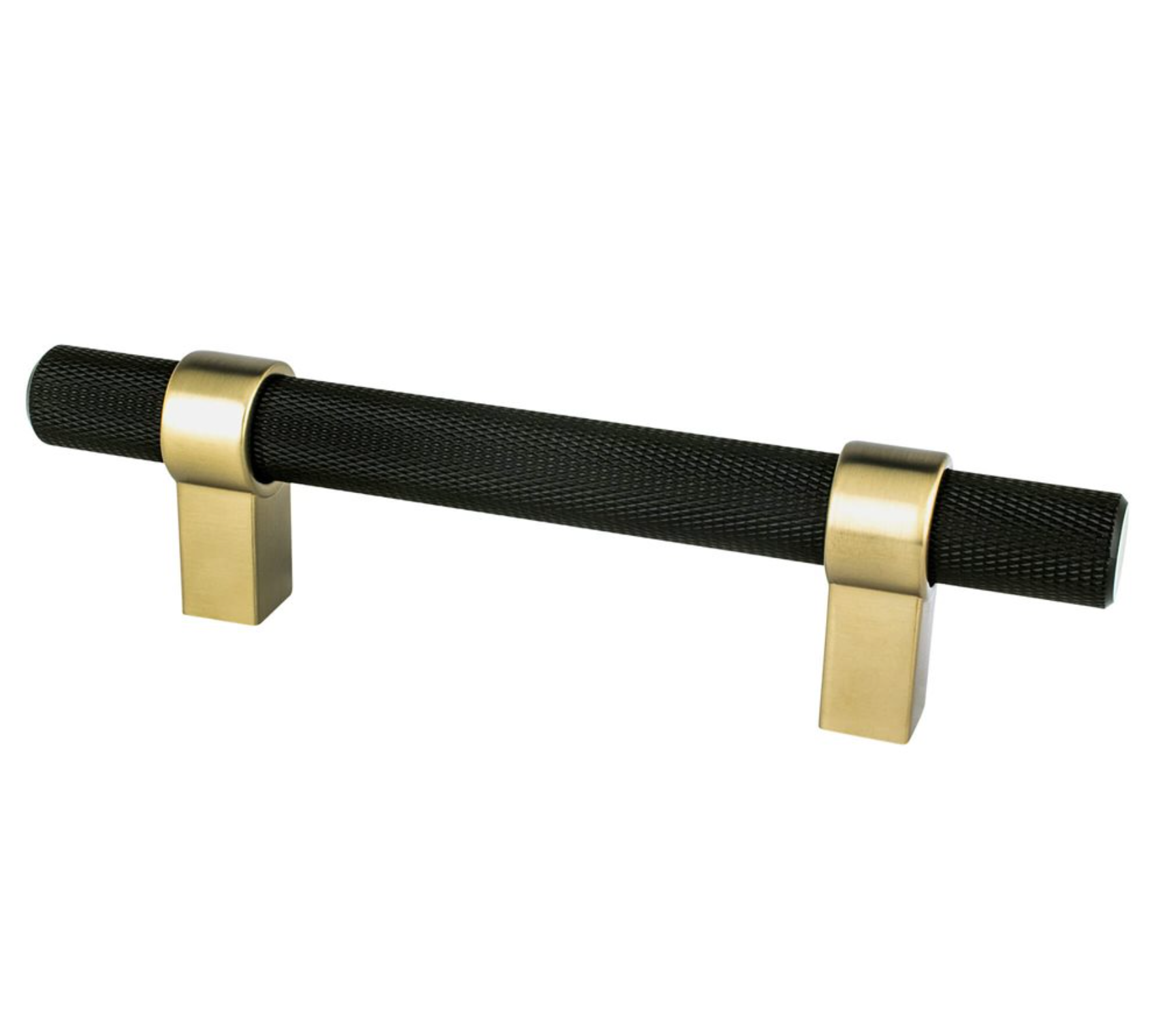 Berenson 8-13/16 inch Center to Center Radial Reign Cabinet Pull, Matte Black and Modern Brushed Gold 5058-455MDB-P