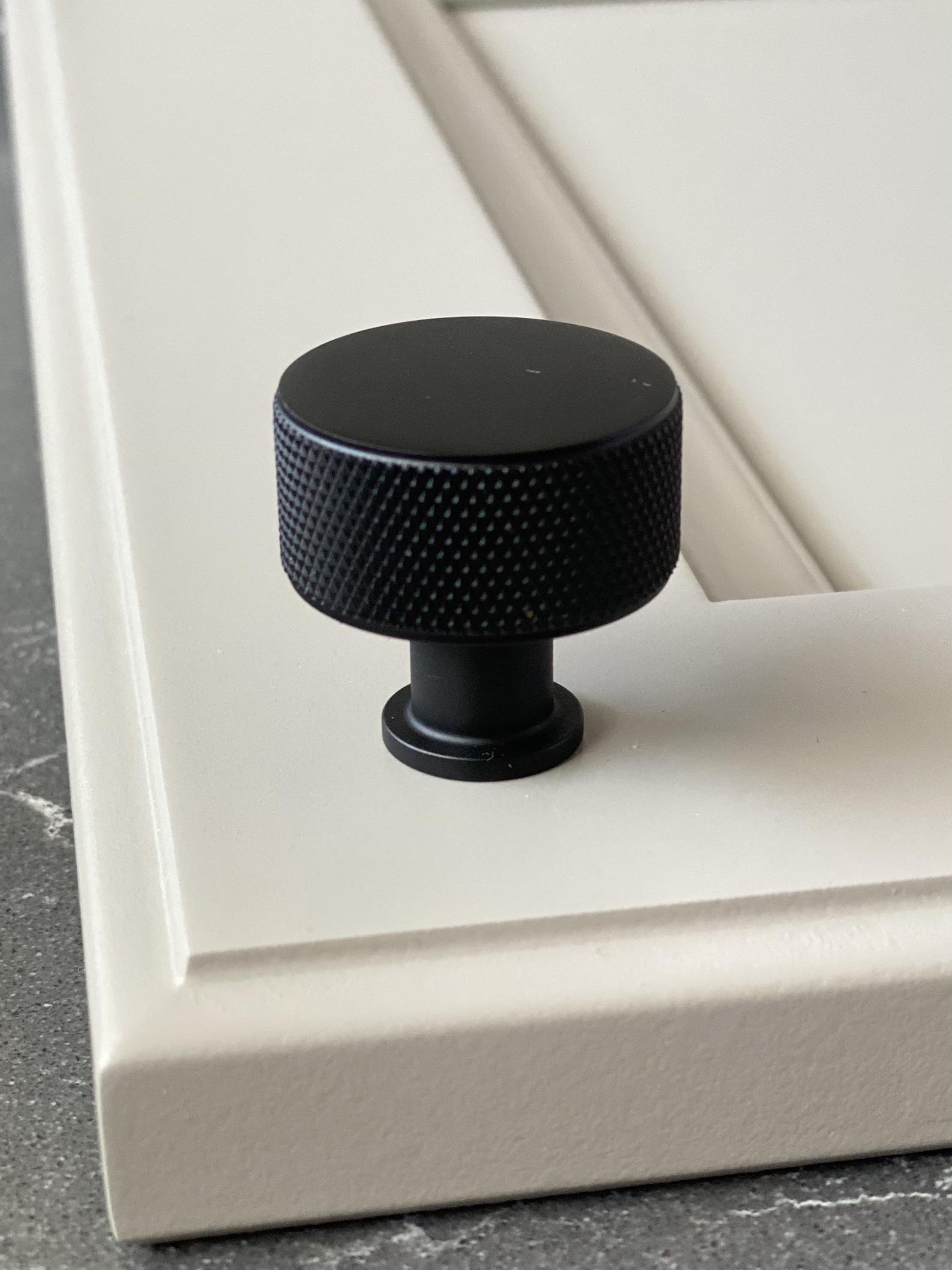 Knurled Matte Black Solid "Texture" Drawer Pulls and Knobs | Pulls