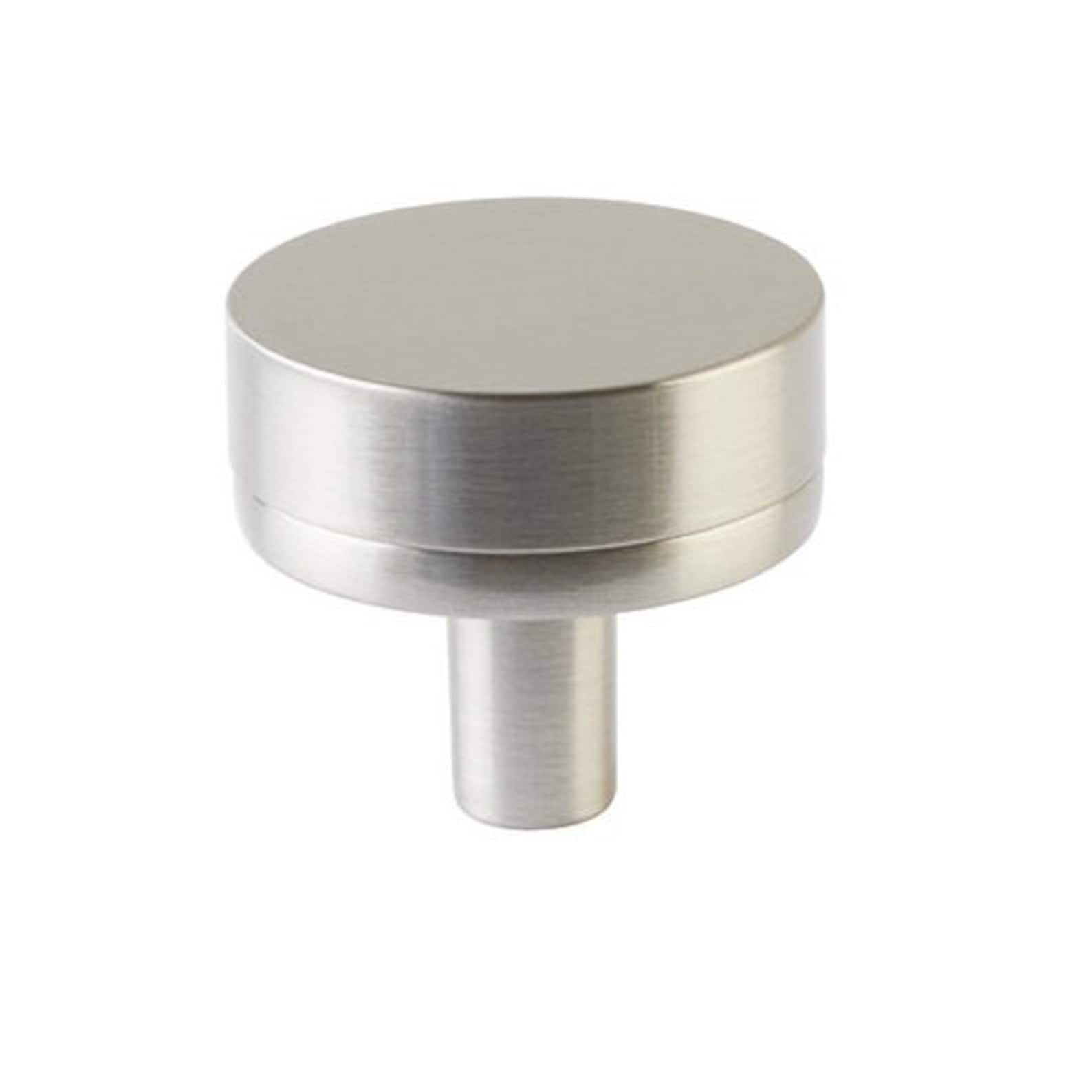 Smooth "Converse No.2" Satin Nickel Cabinet Knobs and Drawer Pulls - Industry Hardware